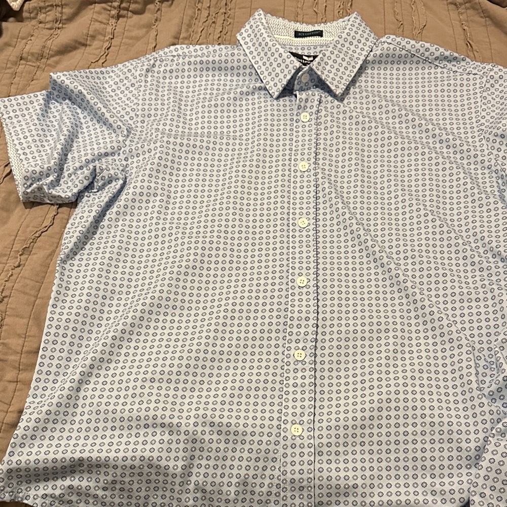 Men's Light Blue Patterned Casual Shirt